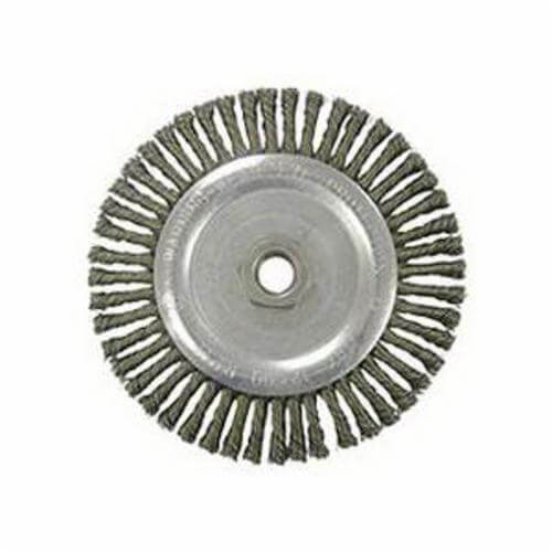 Weiler® 36225 Vortec Pro® Narrow Face Wheel Brush with Nut, 6 in dia Brush, 0.02 in dia Stringer Bead Knot Filament/Wire