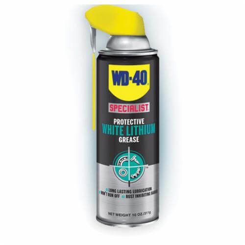 WD-40® 300240 Specialist® Long Lasting Multi-Purpose Protective Lithium Grease, 10 oz Aerosol Can, Liquid, White, 300 Deg F