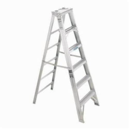 Werner® 406 Type IAA Step Ladder with Drill Holster, 6 ft H Ladder, 375 lb Load, 5 Steps, Aluminum