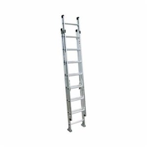Werner® D1516-2 D-Rung Multi-Section Extension Ladder, 16 ft OAL, 300 lb Load, 12 in Adjustable Increments, Aluminum, Type Ia