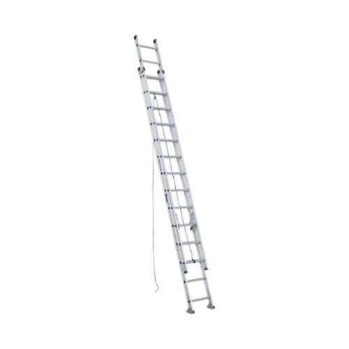 Werner® D1528-2 D-Rung Multi-Section Extension Ladder, 28 ft OAL, 300 lb Load, 12 in Adjustable Increments, Aluminum, Type Ia