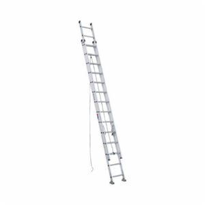 Werner® D1528-2 D-Rung Multi-Section Extension Ladder, 28 ft OAL, 300 lb Load, 12 in Adjustable Increments, Aluminum, Type Ia