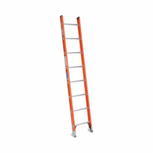 Werner® D6208-1 Type IA Duty Single Section Straight Ladder, 8 ft H x 19 in W, 300 lb Load, 13 ft Top Step