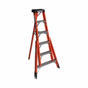Werner® FTP6206 Type IA Heavy Duty Tripod Step Ladder, 6 ft H Ladder, 300 lb Load, 6 Steps