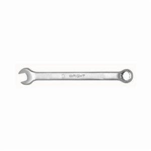 WrightGrip™ 1114 Flat Stem Combination Wrench, 7/16 in, 12 Points, 15° Offset, 6-1/2 in OAL, Satin, ASME B107.100