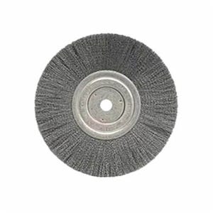 Weiler® 01175 Narrow Face Wheel Brush, 8 in dia Brush, 3/4 in W Face, 0.014 in dia Crimped Filament/Wire, 5/8 in Arbor Hole