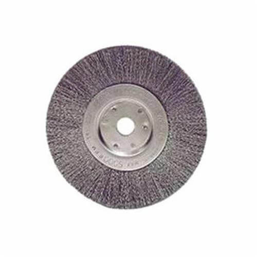 Weiler® 01695 Narrow Face Wheel Brush, 6 in dia Brush, 3/4 in W Face, 0.0104 in dia Crimped Filament/Wire