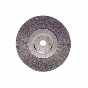 Weiler® 01695 Narrow Face Wheel Brush, 6 in dia Brush, 3/4 in W Face, 0.0104 in dia Crimped Filament/Wire