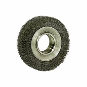 Weiler® 06450 Medium Face Wheel Brush, 6 in dia Brush, 1 in W Face, 0.0118 in dia Crimped Filament/Wire, 2 in Arbor Hole