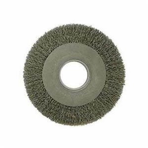 Weiler® 06620 Medium Face Wheel Brush, 8 in dia Brush, 1 in W Face, 0.02 in dia Crimped Filament/Wire, 2 in Arbor Hole