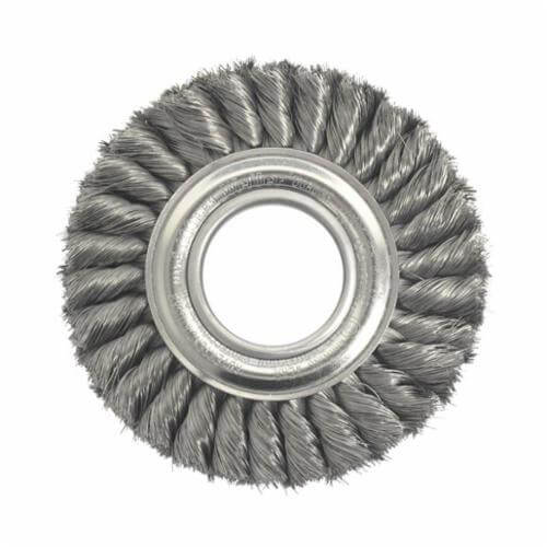 Weiler® 09180 2-Section Wheel Brush, 6 in dia Brush, 7/8 in W Face, 0.016 in dia Standard/Twist Knot Filament/Wire