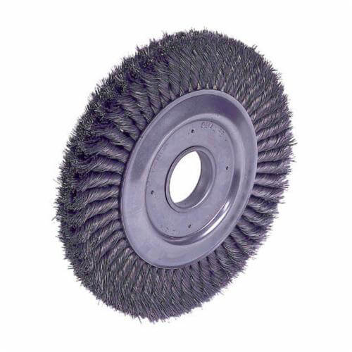 Weiler® 09480 2-Section Wheel Brush, 10 in dia Brush, 1-1/4 in W Face, 0.016 in dia Standard/Twist Knot Filament/Wire