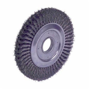 Weiler® 09480 2-Section Wheel Brush, 10 in dia Brush, 1-1/4 in W Face, 0.016 in dia Standard/Twist Knot Filament/Wire