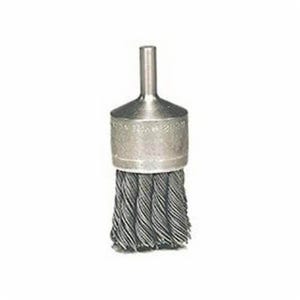 Weiler® 10027 Stem Mount End Brush, 1-1/8 in dia Brush, Knot, 0.014 in dia Filament/Wire, Steel Fill, 7/8 in L Trim