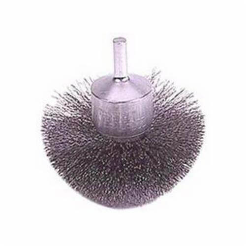 Weiler® 10040 Circular Flared End Brush, 2-3/4 in dia Brush, Crimped, 0.02 in dia Filament/Wire, Steel Fill