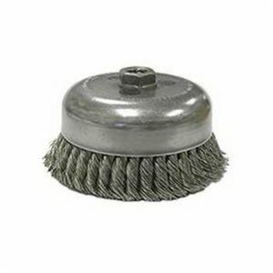 Weiler® 12916 Double Row Heavy Duty Cup Brush, 6 in dia Brush, 5/8-11 UNC Arbor Hole, 0.023 in dia Filament/Wire