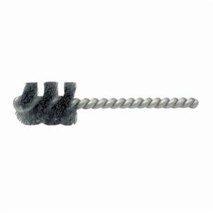 Weiler® 21085 Round Wire Power Tube Brush, 3/4 in dia x 1 in L, 3-1/2 in OAL, 0.006 in dia Filament/Wire, SS Fill
