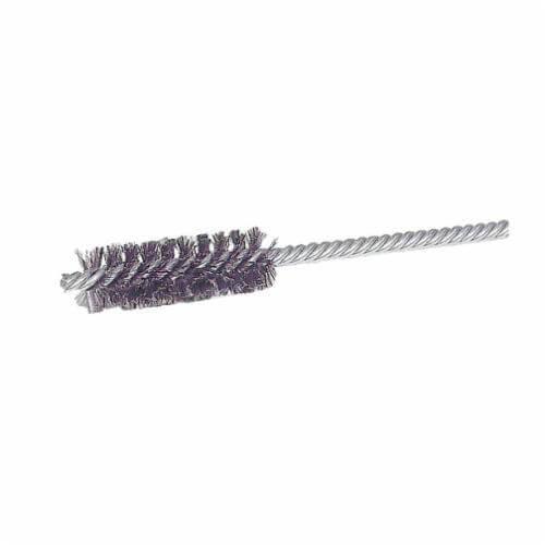 Weiler® 21114 Power Tube Brush, 1 in dia x 2-1/2 in L, 5-1/2 in OAL, 0.006 in dia Filament/Wire, Steel Fill