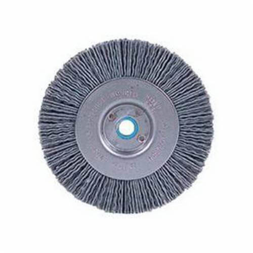 Weiler® 31122 Nylox® Narrow Face Wheel Brush, 6 in dia Brush, 5/8 in W Face, 0.035 in dia Crimped/Round Filament/Wire