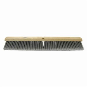 Weiler® 42098 Threaded Tip Push Broom, 36 in OAL, 3 in L Trim, Fine Sweep Face, Flagged Silver Polystyrene Bristle
