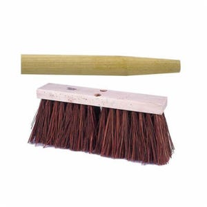 Weiler® 44873 Tapered Tip Push Broom Kit, 16 in OAL, 6-1/4 in L Trim, Reddish Brown Bass/Palmyra Blend Bristle