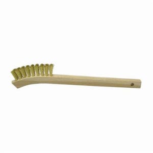 Weiler® 95014 Small Handle Scratch Brush, 2-1/4 in Brush, 8-3/4 in L x 1/2 in W Block, 5/8 in L Crimped Brass Trim