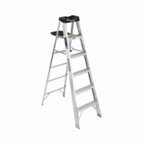 Werner® 376 370 Type IA Step Ladder, 6 ft H Ladder, 300 lb Load, 5 Steps, Aluminum, A14.2