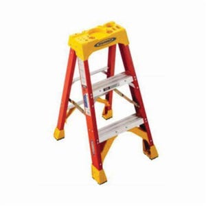 Werner® 6203 Type IA Step Ladder, 3 ft H Ladder, 300 lb Load, 2 Steps, A14.5