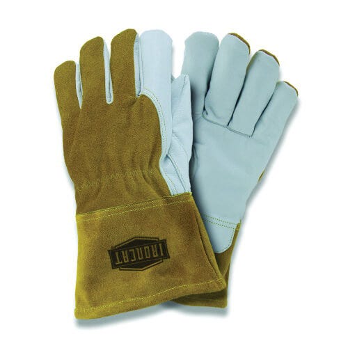 PIP® 6143/XL Welding Gloves, XL, Grain Goatskin Leather/Split Cowhide Leather Back/Kevlar® Thread, Off-White, Fleece Lining, Gauntlet Cuff, 11-3/4 in L