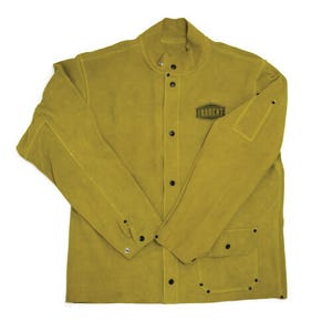 PIP® 7005/2XL Ironcat® 7005 Heat Resistance Jacket, 2XL, Kevlar® Sewn/Leather, Yellow, Resists: Cut, Heat and Flame