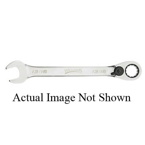 Williams® JHW1214RC Combination Wrench, Reversible, Imperial, 7/16 in Wrench Opening, 12 Points, 15/16 in Open End Width