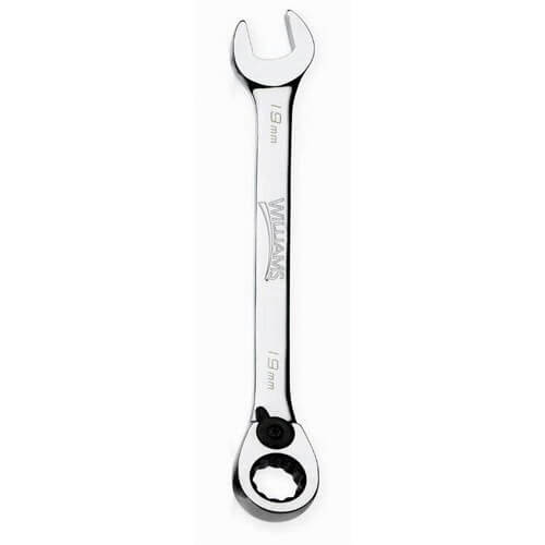 Williams® JHW1219MRC Combination Wrench, Reversible, Metric, 19 mm Wrench Opening, 12 Points, 1-17/32 in Open End Width