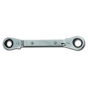 Williams® RBO-2024 Double Head Box End Wrench, 5/8 x 3/4 in, 12 Points, 25° Offset, 8 in OAL, High Polished Chrome