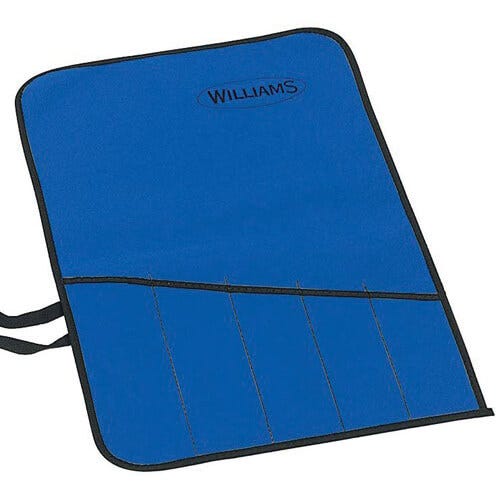 Williams® R-23A Roll Pouch, 8-Pocket, 26 in H x 23-1/4 in W, Use with Extension, Ratchet and Wrench, Blue