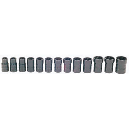 Williams® JHWTSCS3813 Socket Set, Series: Turbosocket®, Imperial/Metric, 13 pc, 3/8 in Drive, Clip Rail