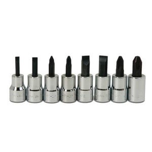 Williams® Socket Driver Bit Set, Imperial, 8 pc, 3/8 in Drive, Polished Chrome