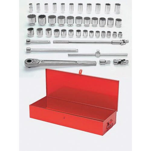 Williams® WSH-43TB Supertorque® Socket and Drive Tool Set, 43 pc, Chrome Vanadium Steel