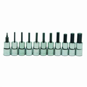 Williams® WSM-11TRC Socket Bit Set, 1/16 in Hex, 1/4 in Drive, 11 pc, Chrome Plated