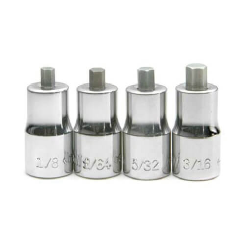 Williams® Socket Driver Bit Set, Imperial, 4 pc, 1/4 in Drive, 1/8 in Torx® Size, Polished Chrome