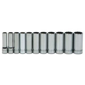 Williams® JHWWSSD-11RC Socket Set, Supertorque®, Imperial, 11 pc, 12 Points, Included Socket Size: 1/2 in, 1/2 in Drive, Clip Rail