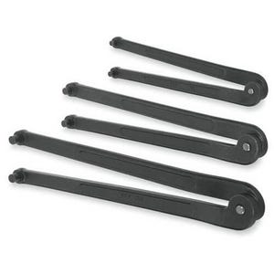 Williams® Spanner Wrench Set, Adjustable Face, Imperial, 6-1/4 to 10-3/8 in Size, 3 pc, Industrial Black Finish