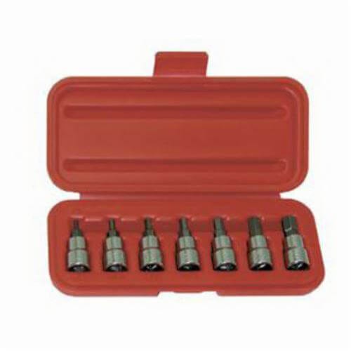 Wright® 305 Socket Bit Set, 1/8 to 3/8 in Hex, 3/8 in Drive