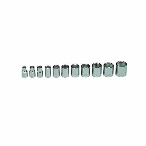Wright® 312 Socket Set, 11 pc, Steel, Polished Chrome