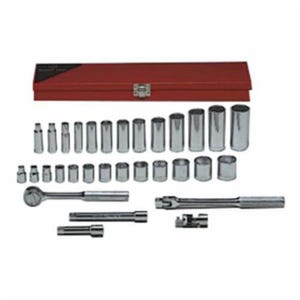 Wright® 339 Socket Set, Imperial, 6 Points, 3/8 in Drive, 31 pc