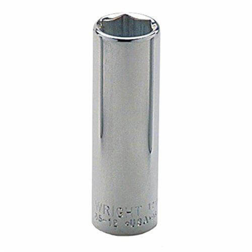 Wright® 35-18MM Deep Length Shape II Socket, 3/8 in Square Drive, 18 mm, 6 Points