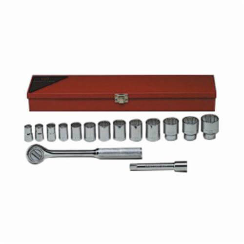 Wright® 417 Socket Set, Imperial, 12 Points, 1/2 in Drive, 15 pc