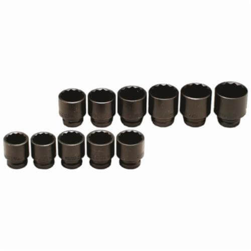 Wright® 604 Impact Socket Set, 11 pc, Alloy Steel, Black Oxide