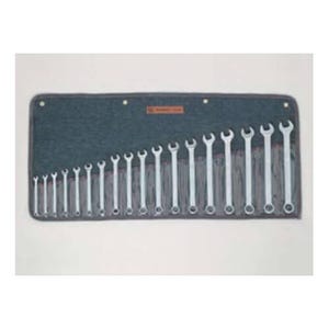 Wright® 758 Combination Wrench Set, 18 pc, 7 to 24 mm, Polished Chrome