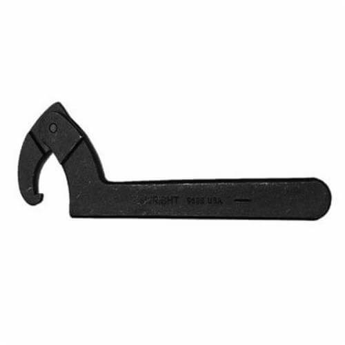 Wright® 9632 Adjustable Hook Spanner Wrench, 2 to 4-3/4 in Capacity, 11-3/8 in OAL, ASME B107.100, Forged Alloy Steel, Industrial Black