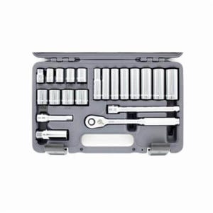 Wright® A34 Socket Set, Imperial, 12 Points, 3/8 in Drive, 21 pc